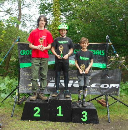 Novice class podium. 1st Jamie Smith, 2nd Adam Birchmore, 3rd Samuel Meeten