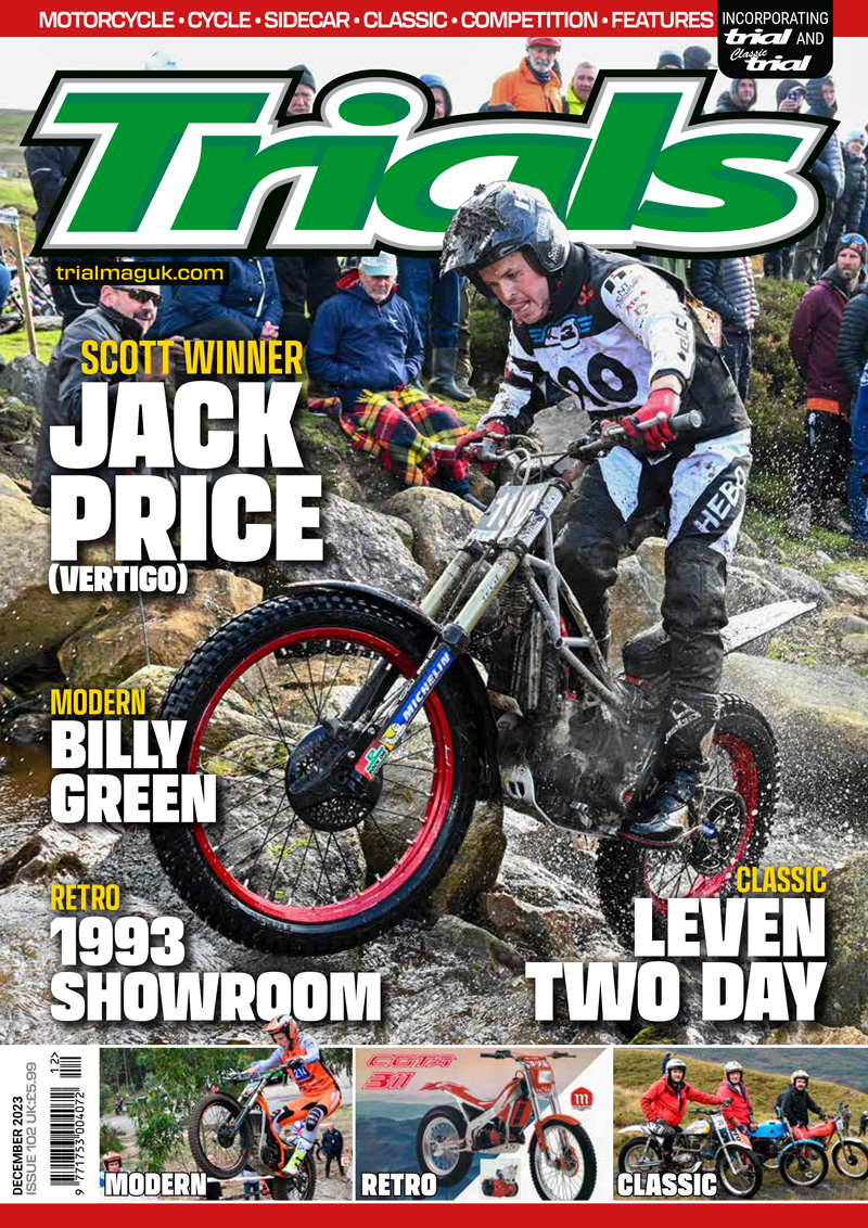 The cover of Trials magazine 102 - bringing Trial Magazine and Classic Trial Magazine together into one