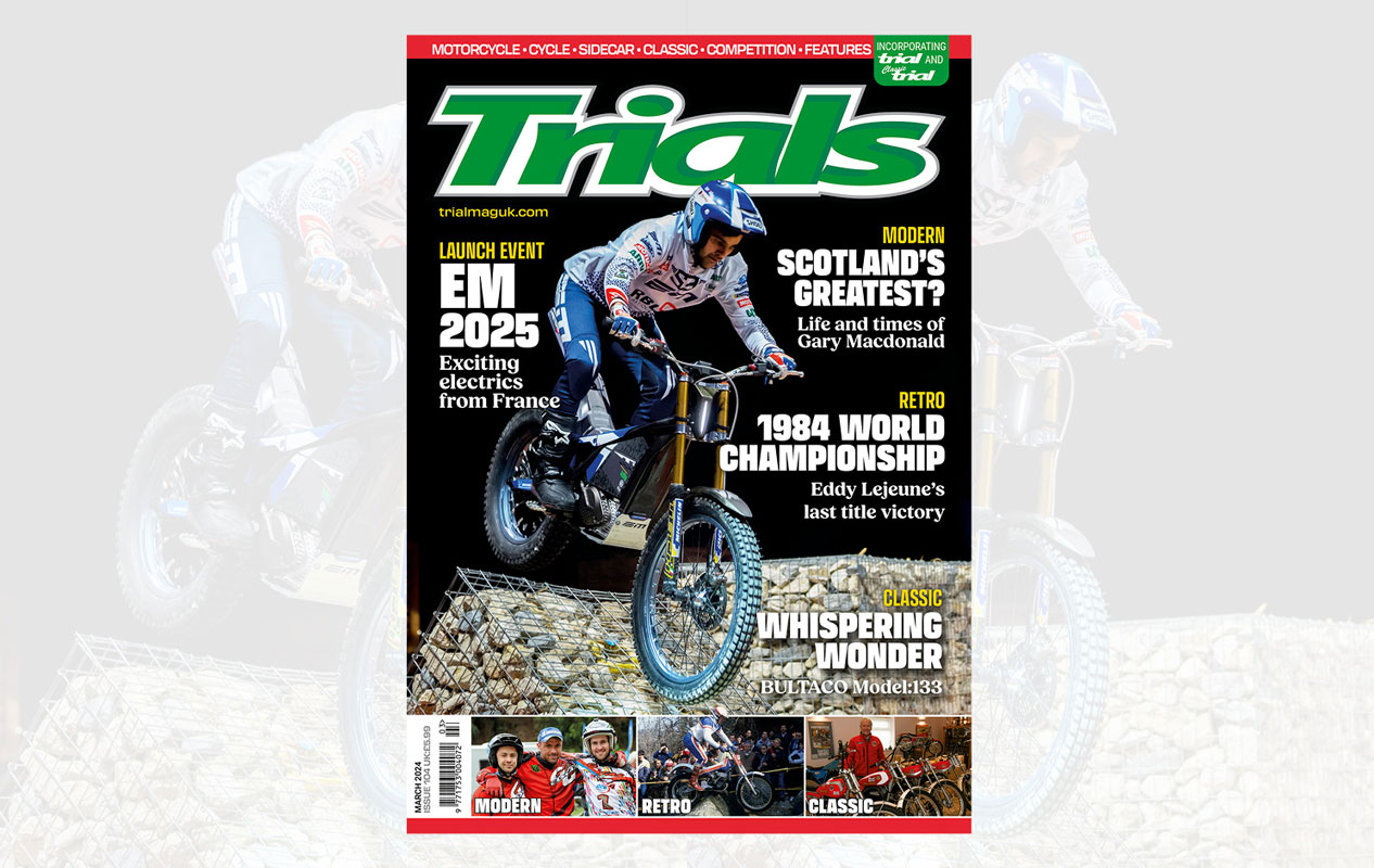 Trials magazine issue 105 March 2024 on sale from 29 February 2024
