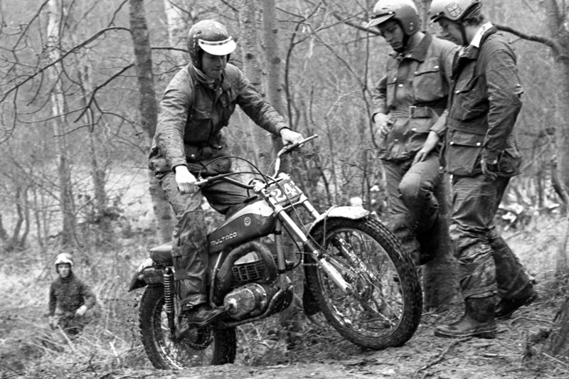 Martin Lampkin winning the Cotswolds Cup Trial on Bultaco 133 in March 1974