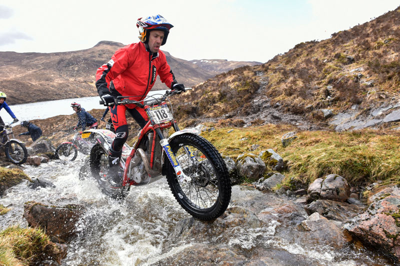 Gary Macdonald finishing second at the 2015 Scottish Six Days Trial